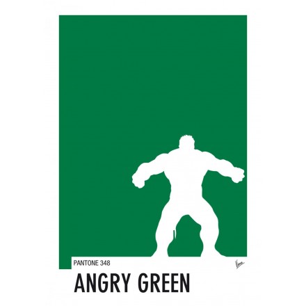 My Superhero 01 Hulk - Angry Green Pantone Poster - Art by Chungkong