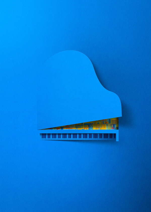 Intel Piano Ad - Illustration by Eiko Ojala