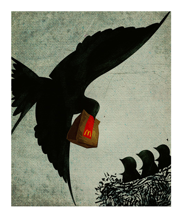 Swallows - Illustration by Benedetto Cristofani