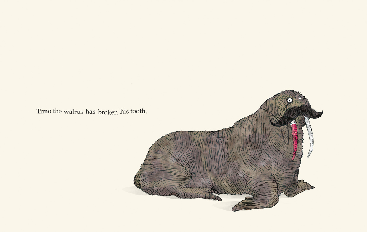 Timo the walrus has broken his tooth - Broken - Picture Book by Pieter van den Heuvel