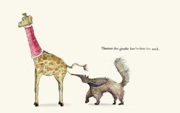 Thomas the giraffe has broken his neck - Broken - Picture Book by Pieter van den Heuvel