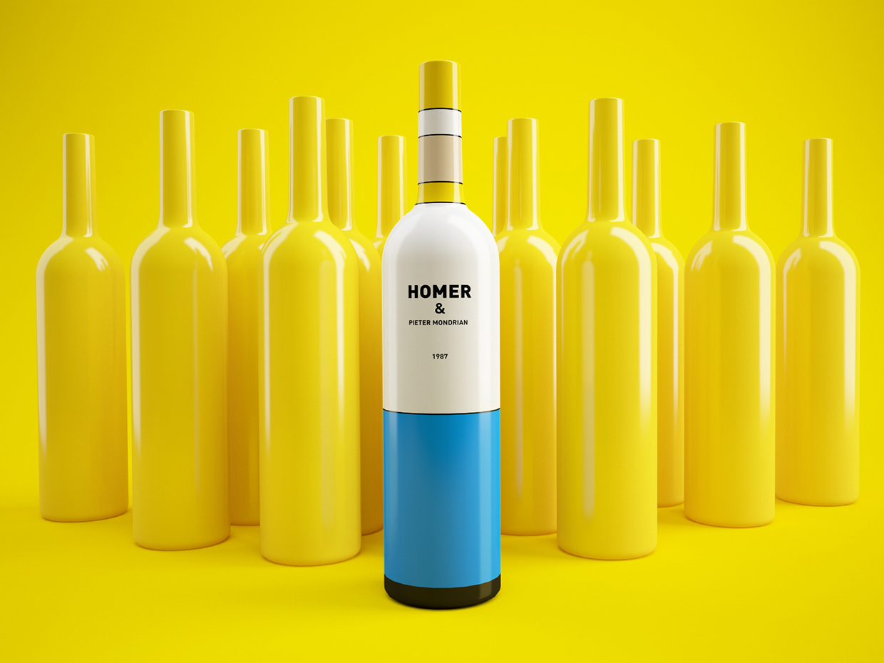 The Simpsons Wine Bottle Concept - Design by Constantin Bolimond