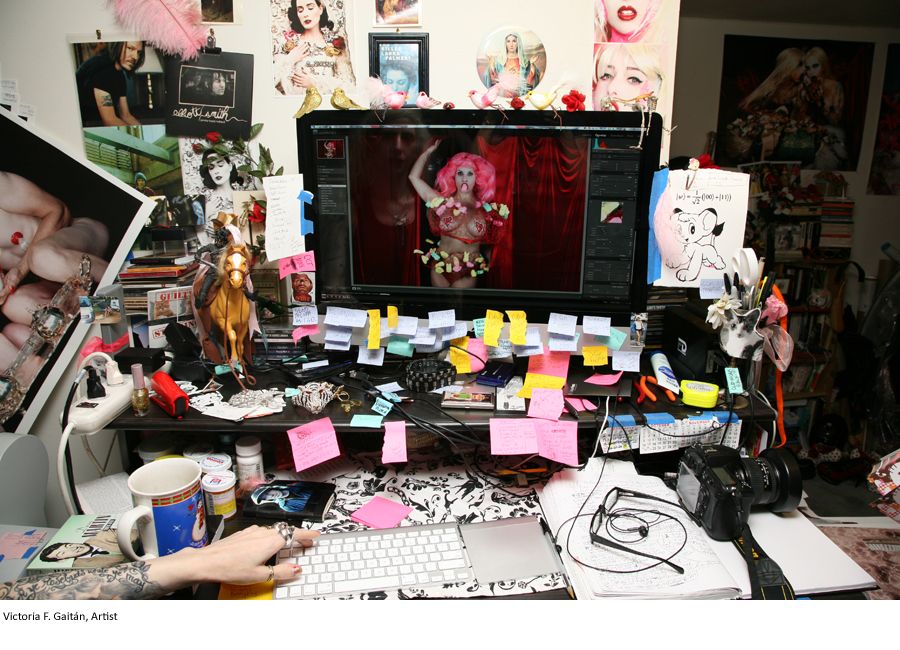 Victoria F. Gaitan, Artist - Art Desks - Photo by E. Brady Robinson