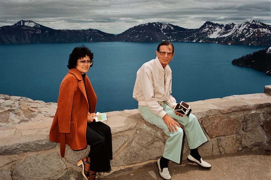 Couple Taking Polaroids, Crater Lake National Park, OR 1980 - Sightseer Series - Photo by Roger Minick