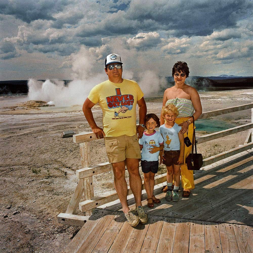 Family at Midway Geyser Basin, Yellowstone National Park, WY 1980 - Sightseer Series - Photo by Roger Minick