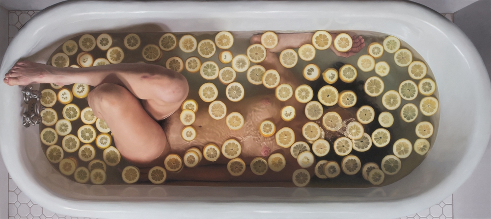 Lemon Slices II - Painting by Lee Price