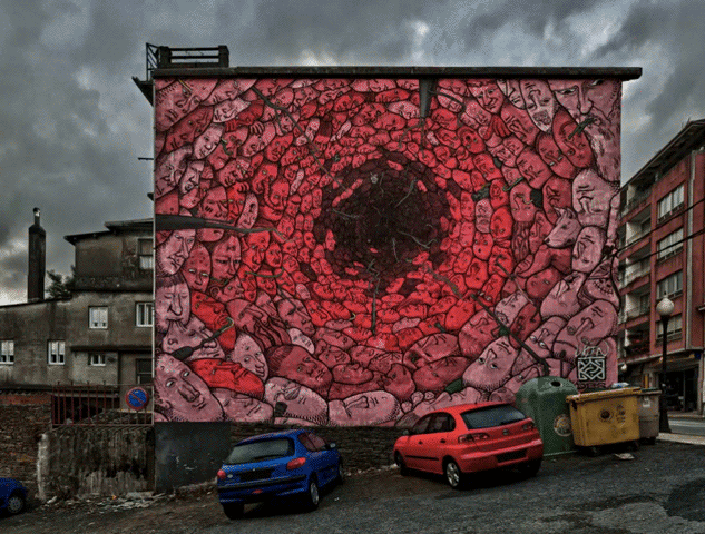 Red Hole - Mural by Liqen - Animated GIF by A. L. Crego