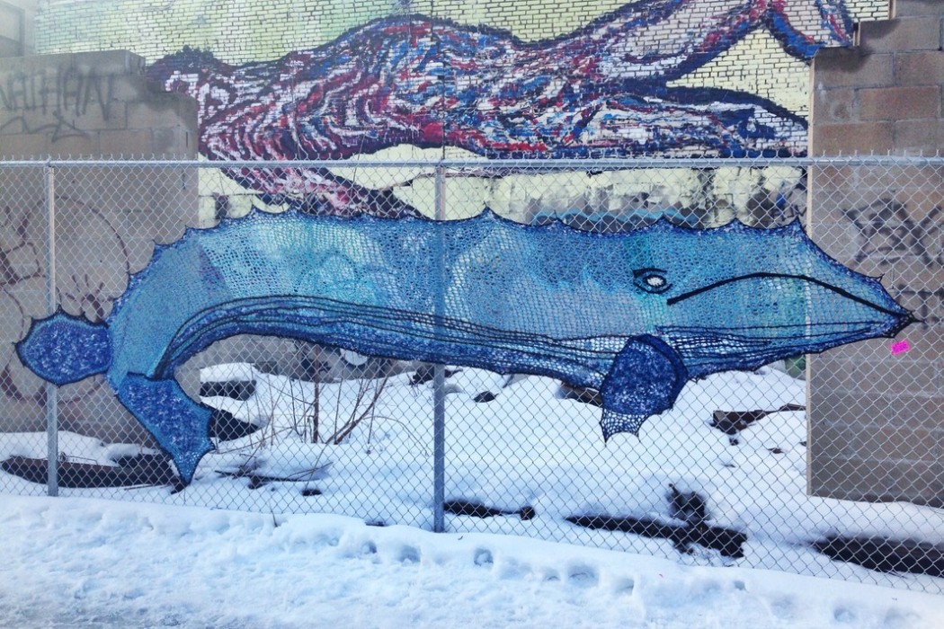 Blue Whale - Crochet Yarn Bombing - Street Art by London Kaye