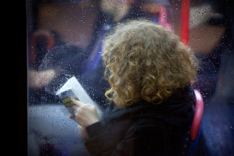 Winter London Bus Passengers - Through a Glass Darkly - Photo by Nick Turpin