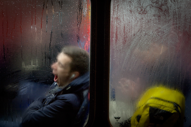 Winter London Bus Passengers - Through a Glass Darkly - Photo by Nick Turpin