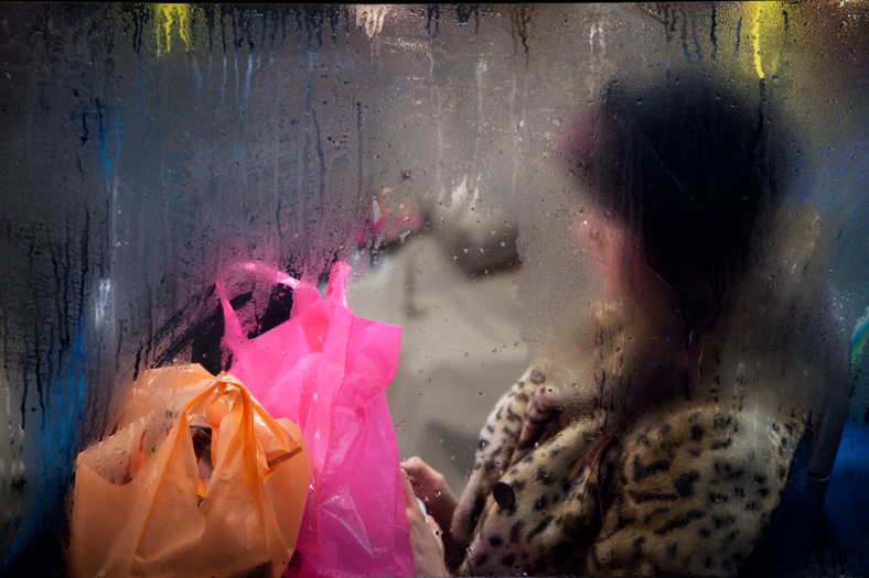 Winter London Bus Passengers - Through a Glass Darkly - Photo by Nick Turpin