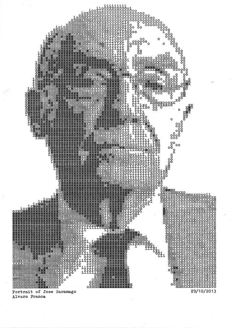 Jose Saramago - Typewritten Portraits by Álvaro Franca 