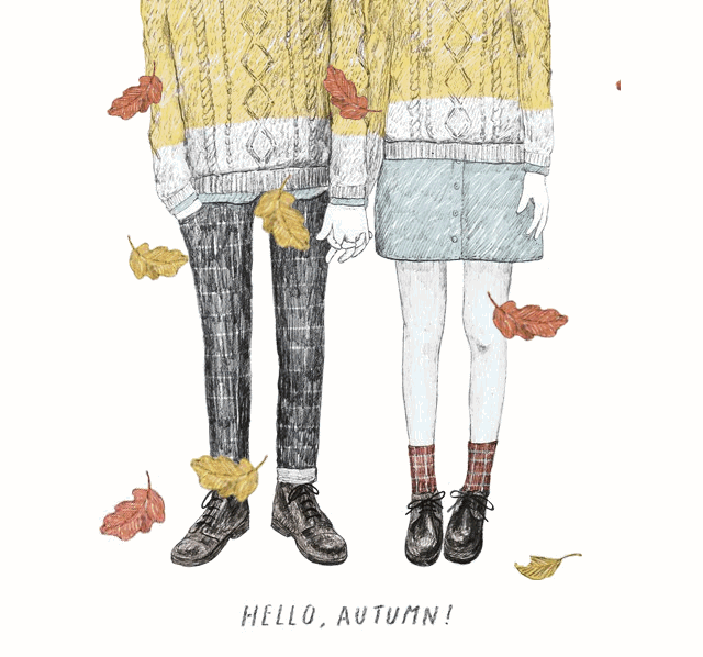 Hello, Autumn! - Animated GIF by Maori Sakai