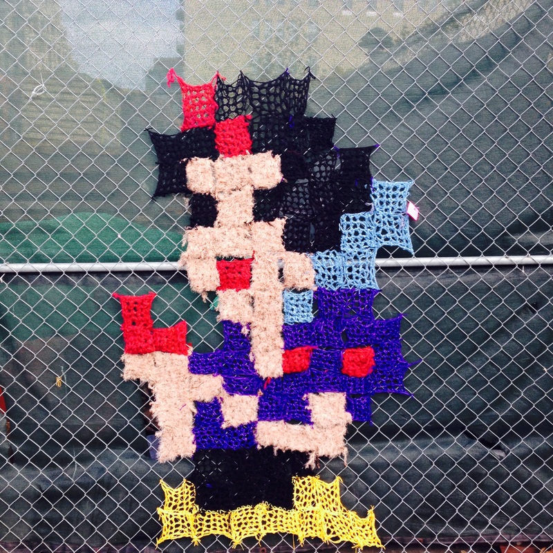 Snow White - Homage to Invader - Crochet Yarn Bombing - Street Art by London Kaye