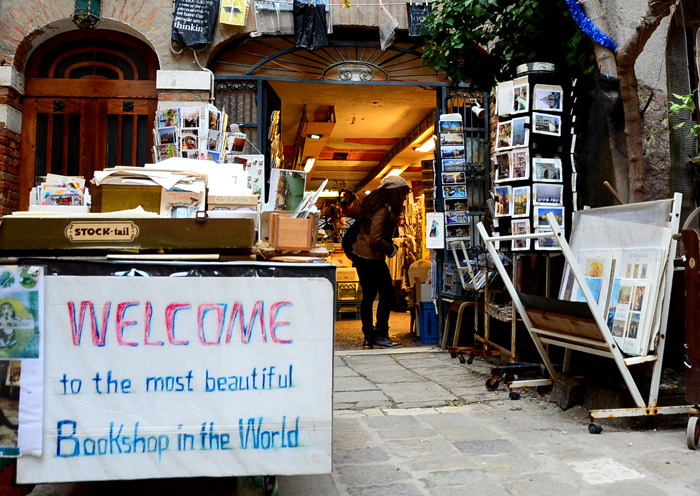 Libreria Acqua Alta Bookshop, in Venice, Italy