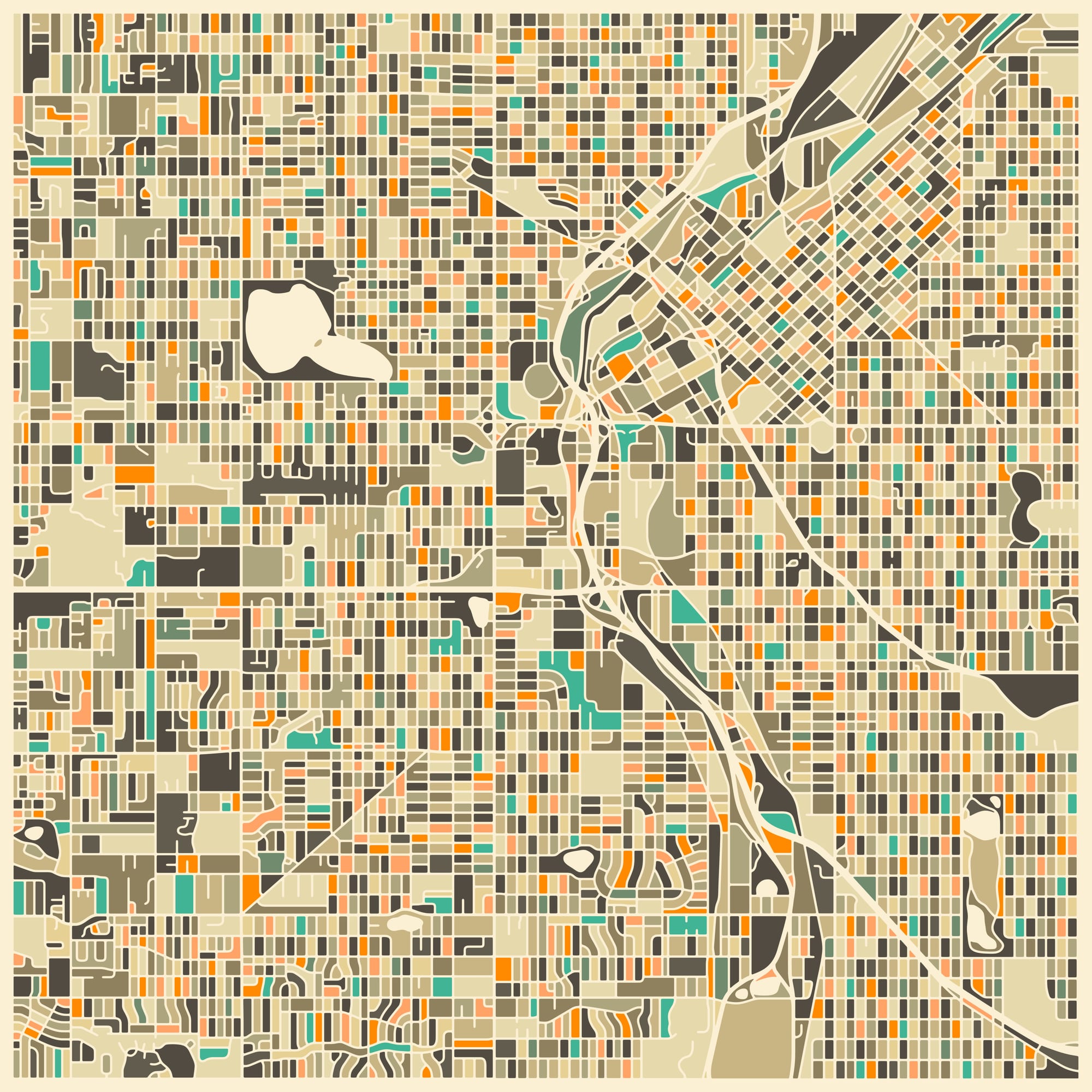 Denver Map by Jazzberry Blue