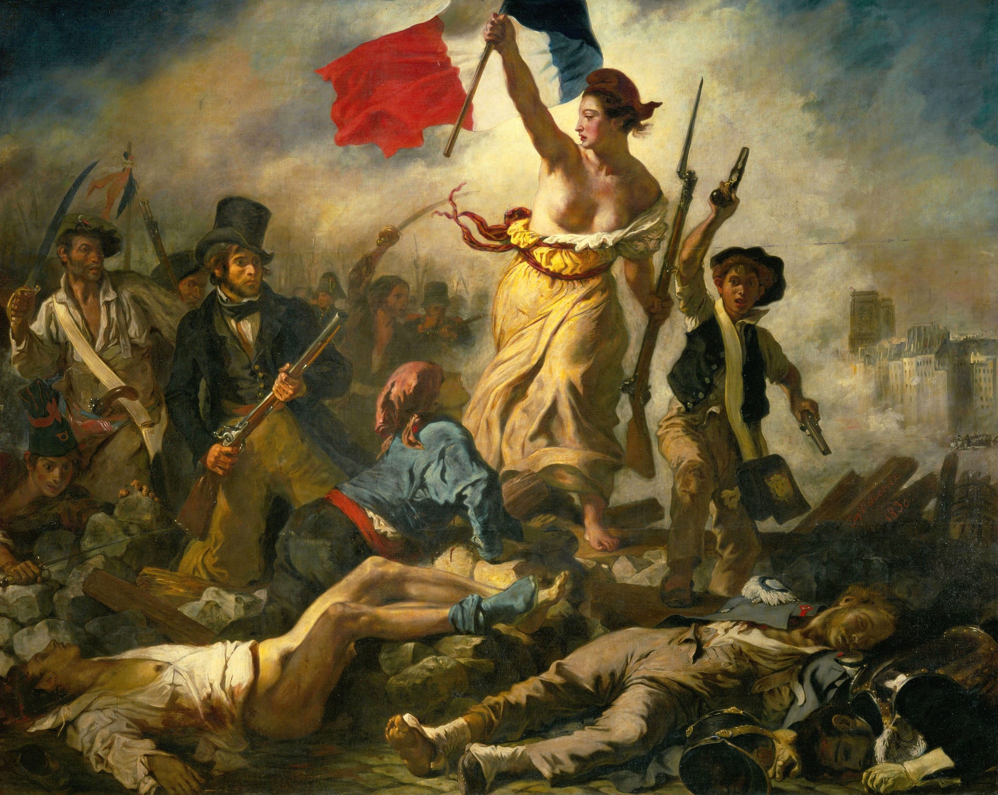Eugène Delacroix / 'Liberty Leading the People', 1830, Oil on canvas, 260 x 325 cm. Eugne Delacroix. by Album