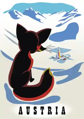 Austria Fox In The Snow by Hermes